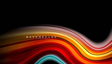 Sıvı renk arka plan, siyah, renkli mermer veya plastik dalga doku zemin, çok renkli şablonu için iş veya teknoloji sunu veya web broşür kapak üzerinde sıvı tasarım bükülmüş