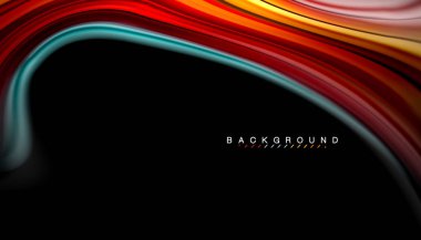 Sıvı renk arka plan, siyah, renkli mermer veya plastik dalga doku zemin, çok renkli şablonu için iş veya teknoloji sunu veya web broşür kapak üzerinde sıvı tasarım bükülmüş