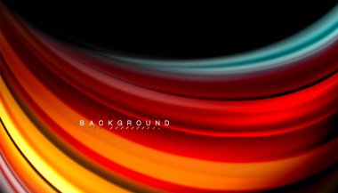 Sıvı renk arka plan, siyah, renkli mermer veya plastik dalga doku zemin, çok renkli şablonu için iş veya teknoloji sunu veya web broşür kapak üzerinde sıvı tasarım bükülmüş