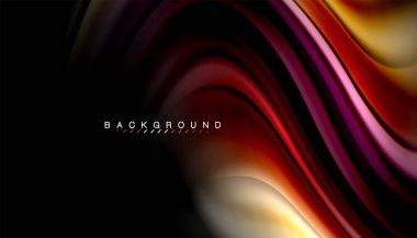 Sıvı renk arka plan, siyah, renkli mermer veya plastik dalga doku zemin, çok renkli şablonu için iş veya teknoloji sunu veya web broşür kapak üzerinde sıvı tasarım bükülmüş