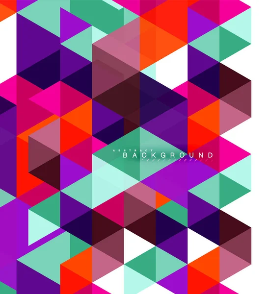 Різнокольорові трикутники абстрактний фон, концепція мозаїчної плитки — стоковий вектор