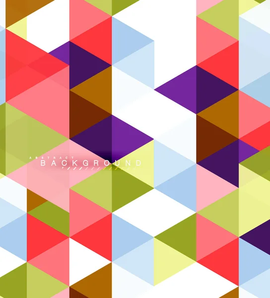 Triangles multicolores fond abstrait, concept de carreaux de mosaïque — Image vectorielle