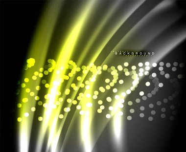 Neon parlayan techno hatları, yüksek teknoloji fütüristik arka plan şablonu kare şekilleri ile