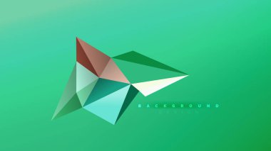 Arka plan - geometrik origami stil şekil kompozisyon, üçgen düşük poli tasarım konsepti. Renkli şık minimalist resimde