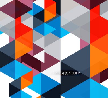 Çok renkli üçgenler arka plan, mozaik kavramı döşer.