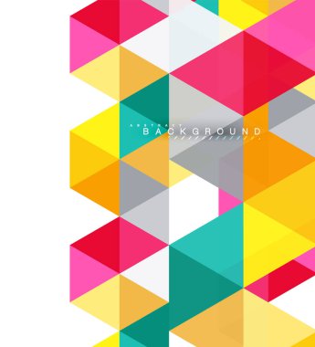 Çok renkli üçgenler arka plan, mozaik kavramı döşer.
