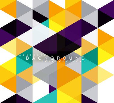 Çok renkli üçgenler arka plan, mozaik kavramı döşer.