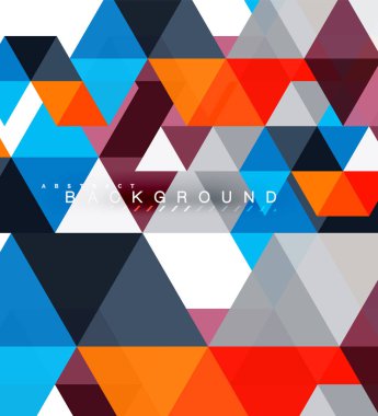 Çok renkli üçgenler arka plan, mozaik kavramı döşer.