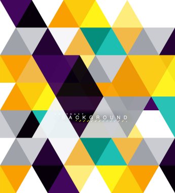 Çok renkli üçgenler arka plan, mozaik kavramı döşer.