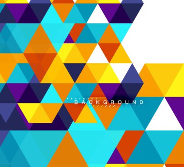 Çok renkli üçgenler arka plan, mozaik kavramı döşer.