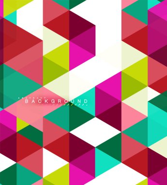 Çok renkli üçgenler arka plan, mozaik kavramı döşer.