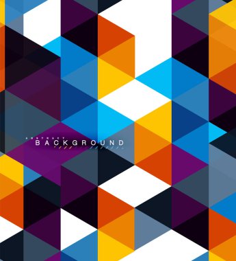 Çok renkli üçgenler arka plan, mozaik kavramı döşer.