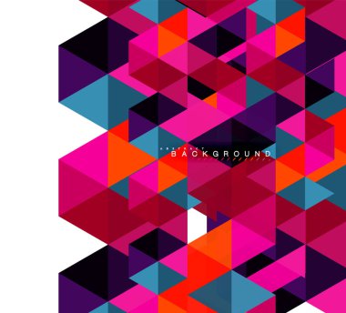 Çok renkli üçgenler arka plan, mozaik kavramı döşer.