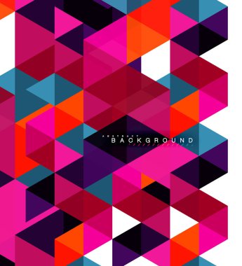 Çok renkli üçgenler arka plan, mozaik kavramı döşer.