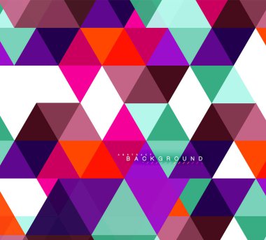 Çok renkli üçgenler arka plan, mozaik kavramı döşer.