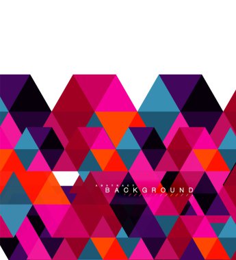 Çok renkli üçgenler arka plan, mozaik kavramı döşer.