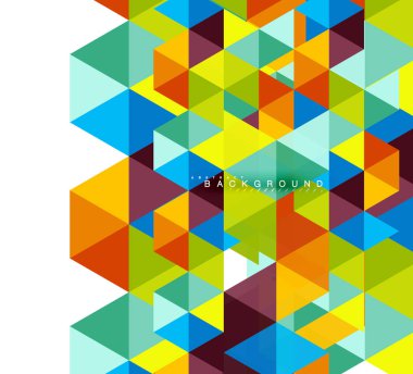 Çok renkli üçgenler arka plan, mozaik kavramı döşer.