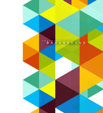 Çok renkli üçgenler arka plan, mozaik kavramı döşer.