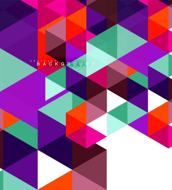 Çok renkli üçgenler arka plan, mozaik kavramı döşer.