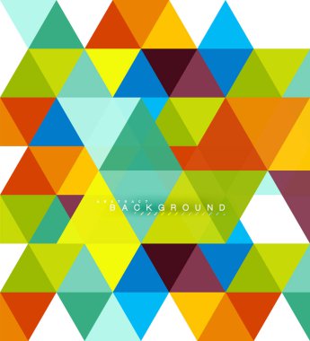 Çok renkli üçgenler arka plan, mozaik kavramı döşer.