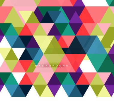 Çok renkli üçgenler arka plan, mozaik kavramı döşer.