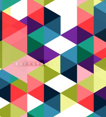 Çok renkli üçgenler arka plan, mozaik kavramı döşer.