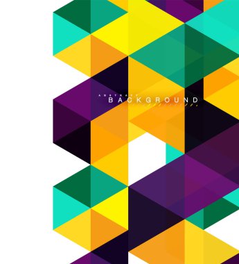 Çok renkli üçgenler arka plan, mozaik kavramı döşer.