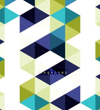 Çok renkli üçgenler arka plan, mozaik kavramı döşer.