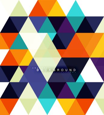 Çok renkli üçgenler arka plan, mozaik kavramı, vektör çizim döşer.