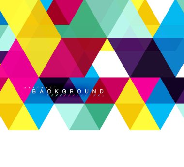 Çok renkli üçgenler arka plan, mozaik kavramı döşer.