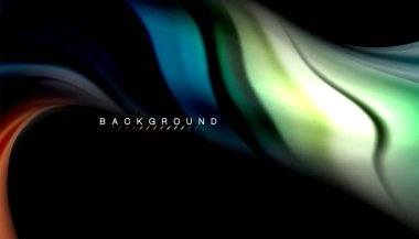 Sıvı renk arka plan, siyah, renkli mermer veya plastik dalga doku zemin, çok renkli şablonu için iş veya teknoloji sunu veya web broşür kapak üzerinde sıvı tasarım bükülmüş