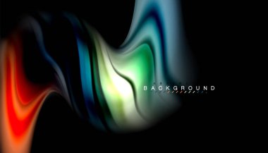 Sıvı renk arka plan, siyah, renkli mermer veya plastik dalga doku zemin, çok renkli şablonu için iş veya teknoloji sunu veya web broşür kapak üzerinde sıvı tasarım bükülmüş