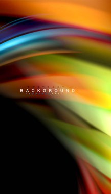 Sıvı renk arka plan, siyah, renkli mermer veya plastik dalga doku zemin, çok renkli şablonu için iş veya teknoloji sunu veya web broşür kapak üzerinde sıvı tasarım bükülmüş