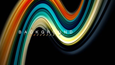 Sıvı renk arka plan, siyah, renkli mermer veya plastik dalga doku zemin, çok renkli şablonu için iş veya teknoloji sunu veya web broşür kapak üzerinde sıvı tasarım bükülmüş