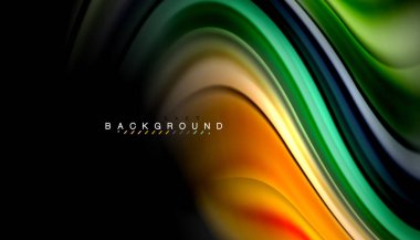 Sıvı renk arka plan, siyah, renkli mermer veya plastik dalga doku zemin, çok renkli şablonu için iş veya teknoloji sunu veya web broşür kapak üzerinde sıvı tasarım bükülmüş