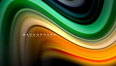 Sıvı renk arka plan, siyah, renkli mermer veya plastik dalga doku zemin, çok renkli şablonu için iş veya teknoloji sunu veya web broşür kapak üzerinde sıvı tasarım bükülmüş