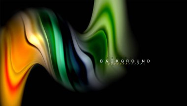 Sıvı renk arka plan, siyah, renkli mermer veya plastik dalga doku zemin, çok renkli şablonu için iş veya teknoloji sunu veya web broşür kapak üzerinde sıvı tasarım bükülmüş