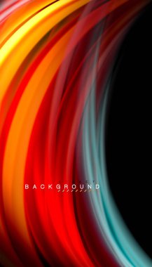 Sıvı renk arka plan, siyah, renkli mermer veya plastik dalga doku zemin, çok renkli şablonu için iş veya teknoloji sunu veya web broşür kapak üzerinde sıvı tasarım bükülmüş