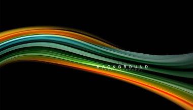 Sıvı renk arka plan, siyah, renkli mermer veya plastik dalga doku zemin, çok renkli şablonu için iş veya teknoloji sunu veya web broşür kapak üzerinde sıvı tasarım bükülmüş