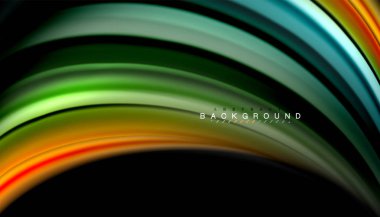 Sıvı renk arka plan, siyah, renkli mermer veya plastik dalga doku zemin, çok renkli şablonu için iş veya teknoloji sunu veya web broşür kapak üzerinde sıvı tasarım bükülmüş