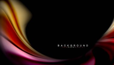 Sıvı renk arka plan, siyah, renkli mermer veya plastik dalga doku zemin, çok renkli şablonu için iş veya teknoloji sunu veya web broşür kapak üzerinde sıvı tasarım bükülmüş