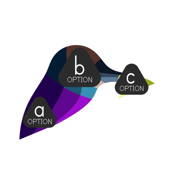 Šablona návrhu abstraktní barevné geometrické možnost infografiku s možnostmi abc vzorku. Abstraktní pozadí pro obchodní prezentace nebo informace banner — Stockový vektor