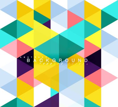 Çok renkli üçgenler arka plan, mozaik kavramı döşer.