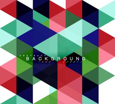 Çok renkli üçgenler arka plan, mozaik kavramı döşer.