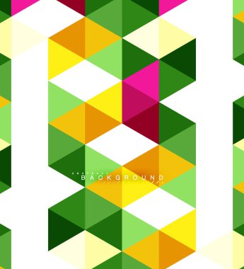 Çok renkli üçgenler arka plan, mozaik kavramı döşer.