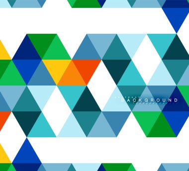 Çok renkli üçgenler arka plan, mozaik kavramı döşer.