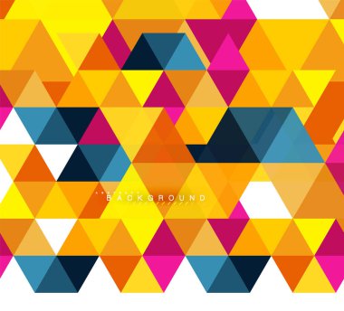 Çok renkli üçgenler arka plan, mozaik kavramı döşer.