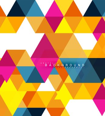 Çok renkli üçgenler arka plan, mozaik kavramı döşer.