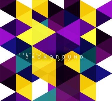 Çok renkli üçgenler arka plan, mozaik kavramı döşer.