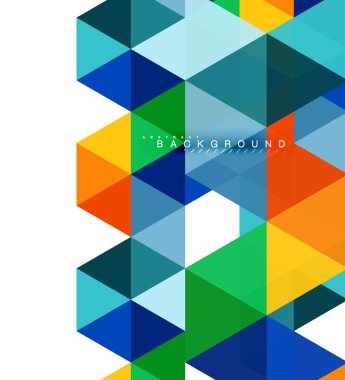 Çok renkli üçgenler arka plan, mozaik kavramı döşer.